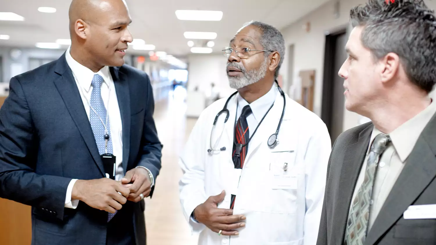 Healthcare executives in a boardroom strategy session